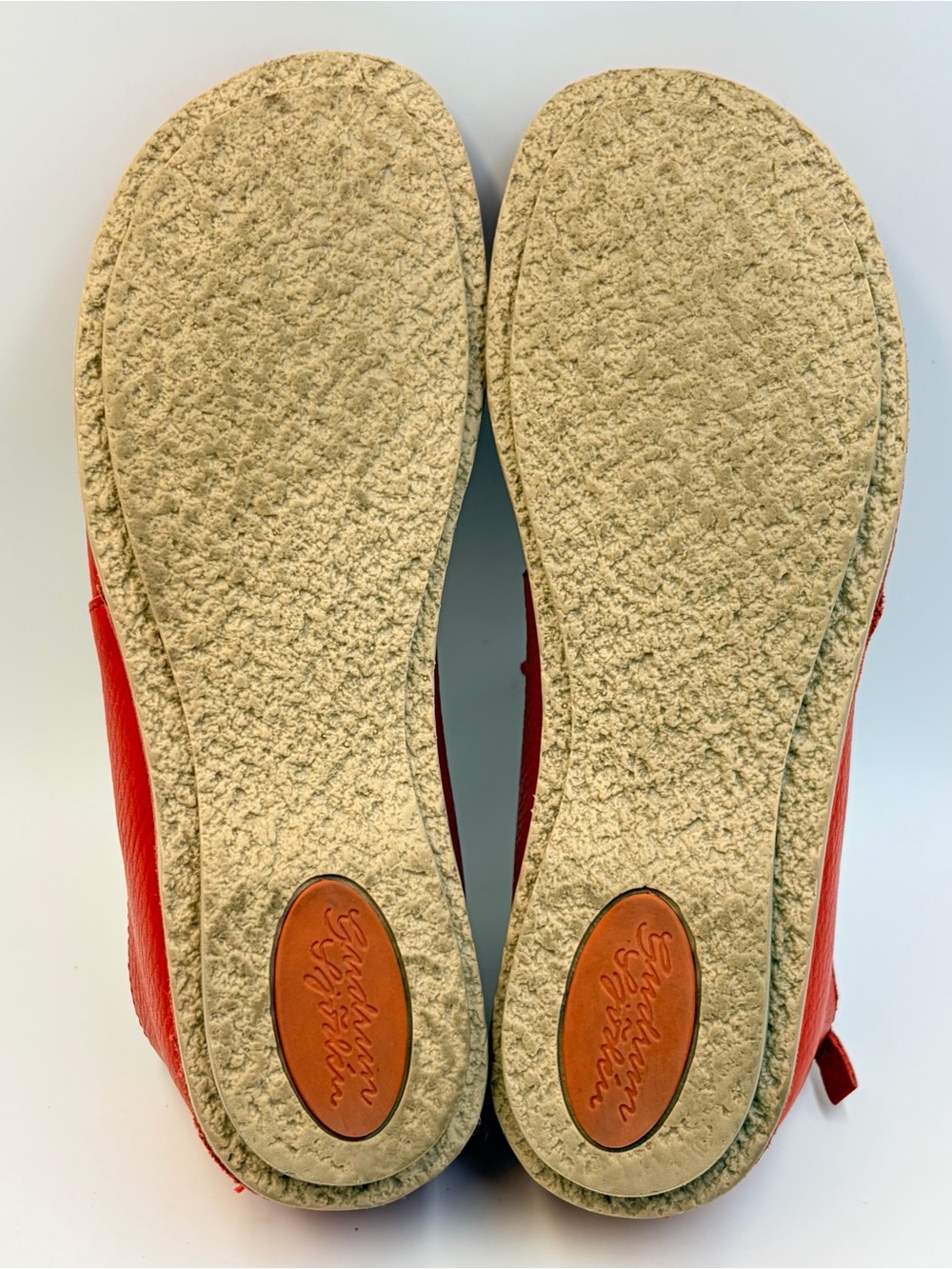 Gudrun Sjoden Red Pebbled Leather Lace-Up Mary Jane Flats EU37 US6.5 Lagenlook - Picture 11 of 11